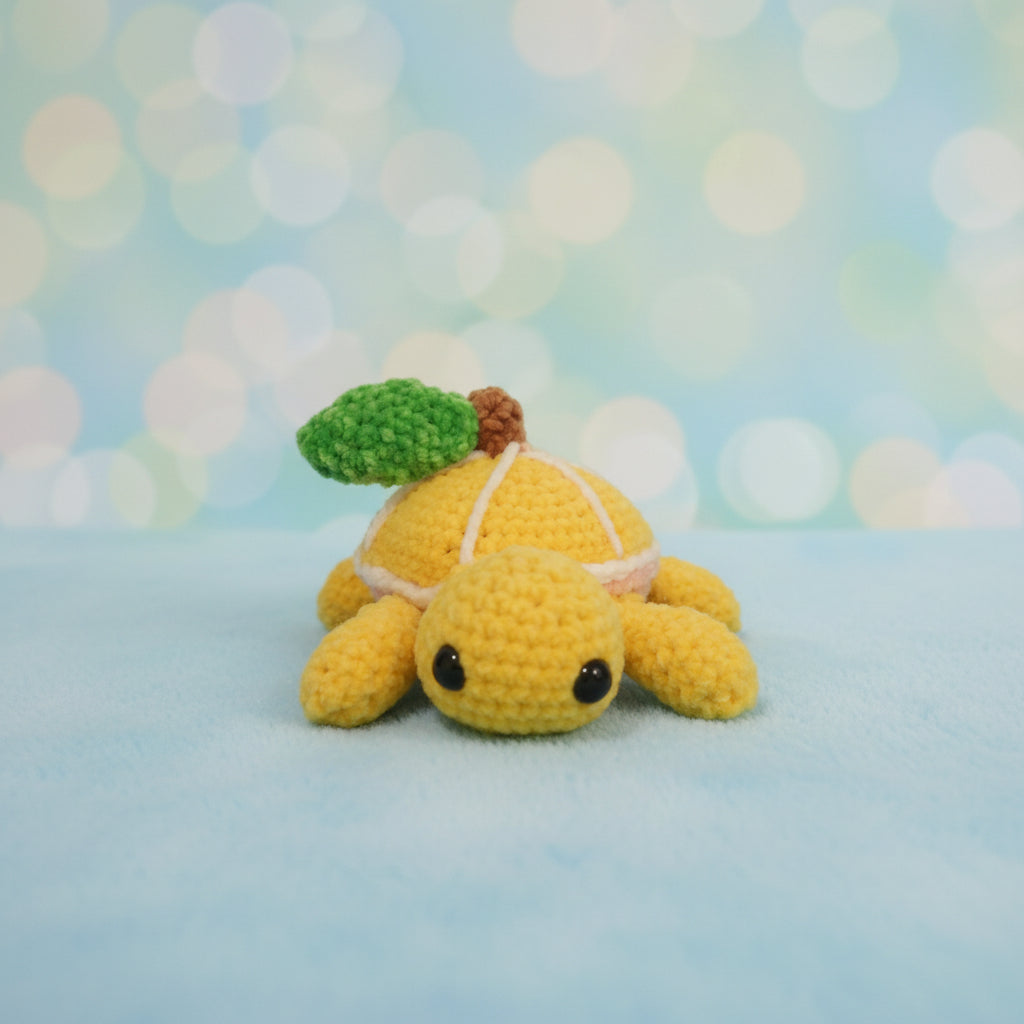 Tortue Citron au Crochet – Collection Tortues Fruitées | Pièce Unique
