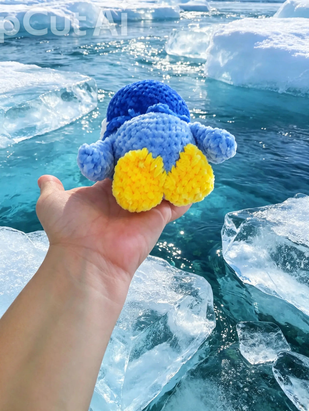 Pofi Plouf – Pingouin bleu crocheté inspiré de Tiplouf
