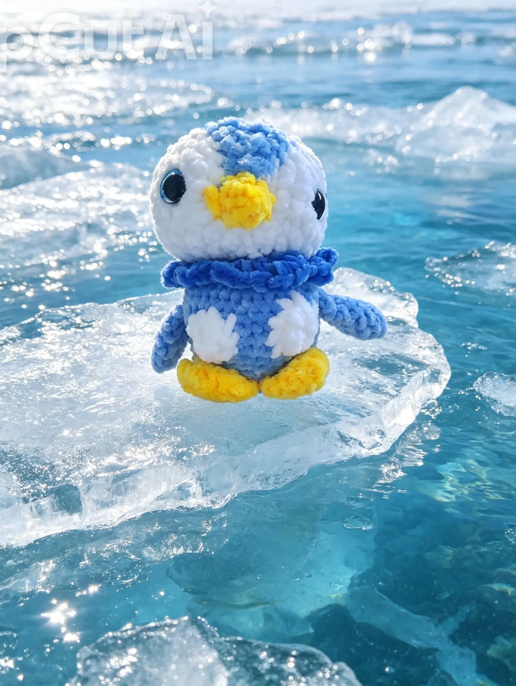Pofi Plouf – Pingouin bleu crocheté inspiré de Tiplouf