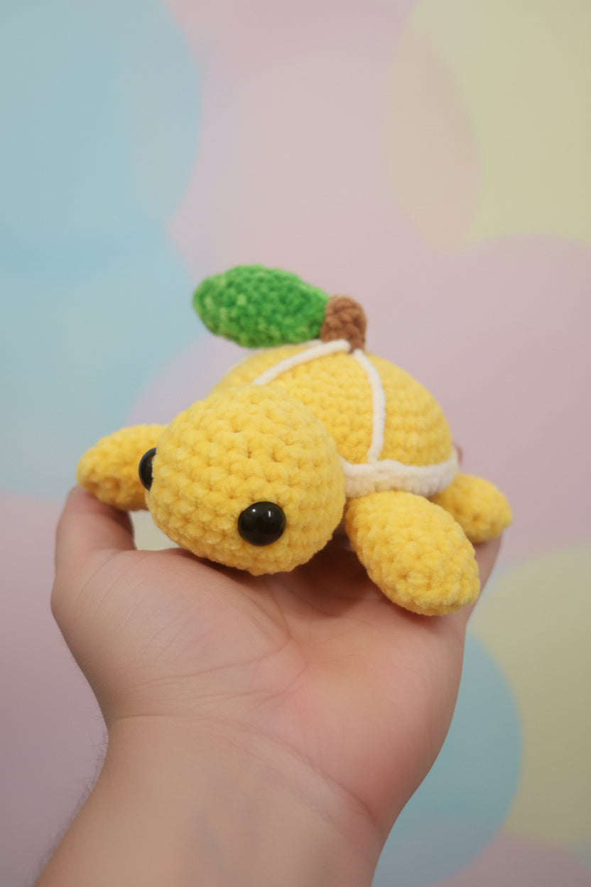 Tortue Citron au Crochet – Collection Tortues Fruitées | Pièce Unique